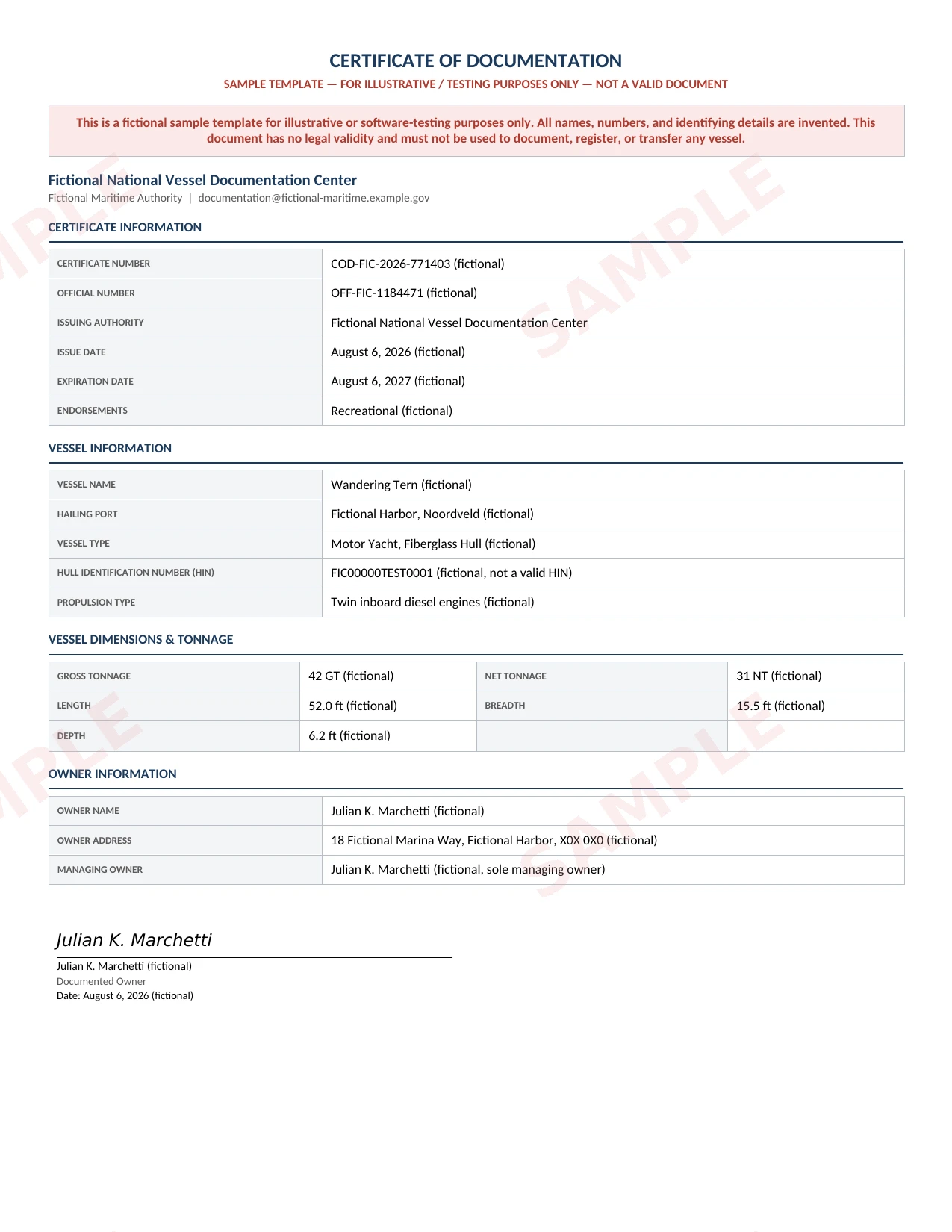 Sample Certificates Of Documentation document